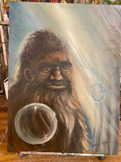 oil painting of Bigfoot